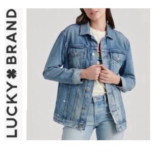 🎯 LUCKY BRAND Boyfriend Trucker Alua Jean Jacket NWT $99 S